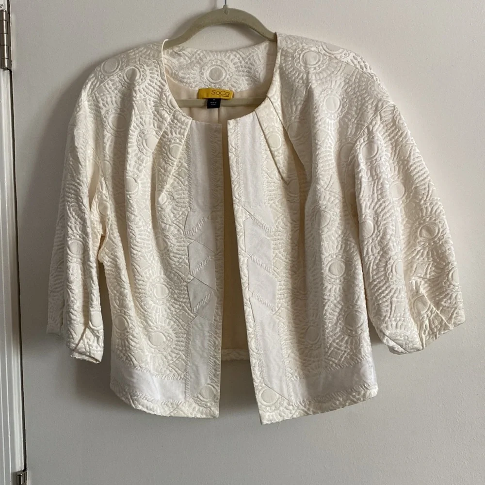 SoCa by St. John Women Coats & Jackets Ivory Cropped Medium - Picture 1 of 5
